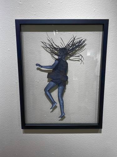 “Aalijah (Twirl),” chalk on archival black paper by Chris  Friday