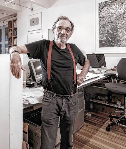 Graphic designer and children’s book artist Seymour Chwast is seen in his New York studio this past June.