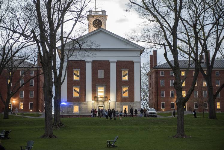  Johnson Chapel on the Amherst College quad. Regional School Committee Chairwoman Sarahbess Kenneysaid she has been having initial conversations with the college about financial support for the regional schools.
